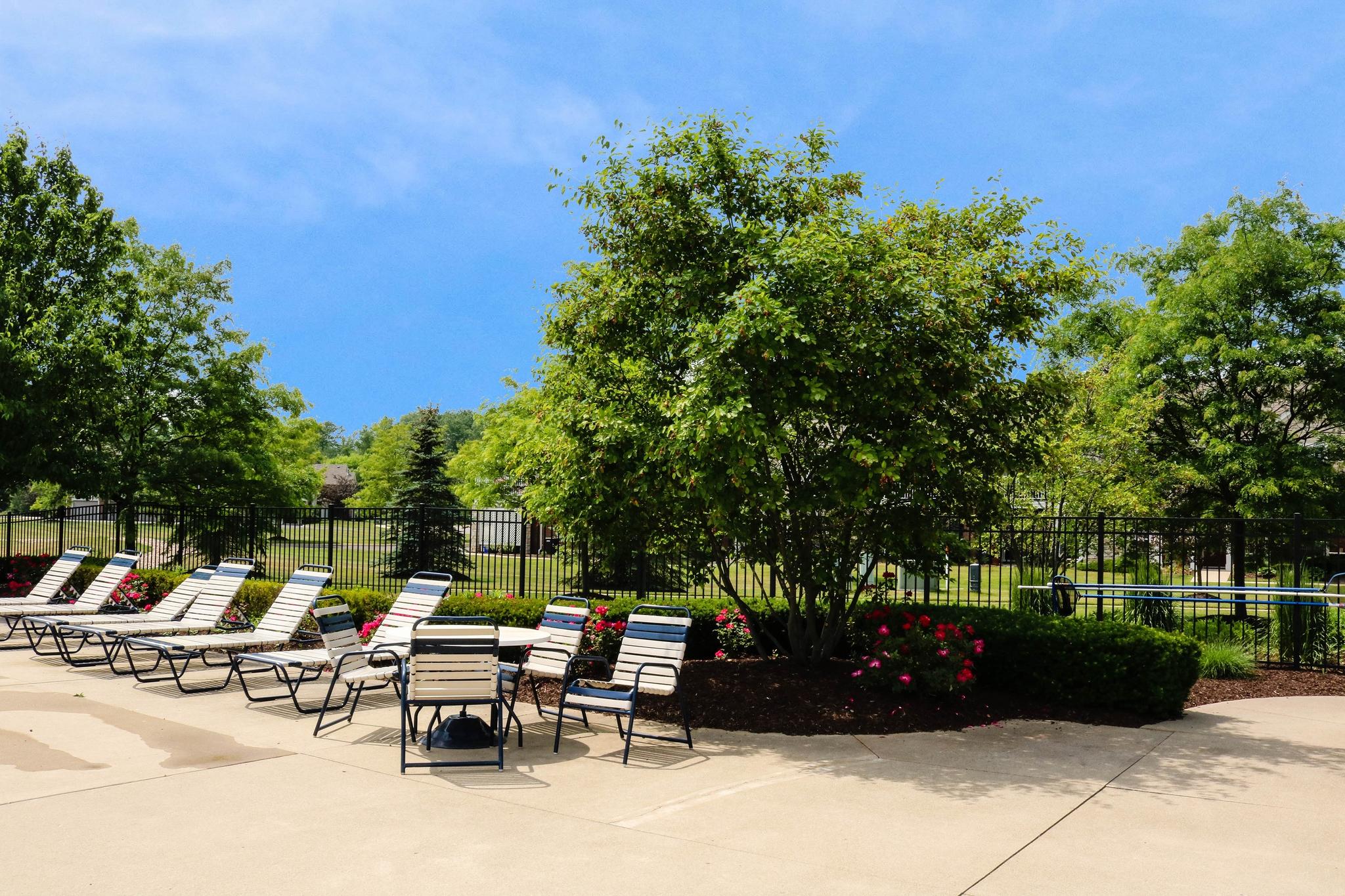 lawn chair area of the Mill River pool