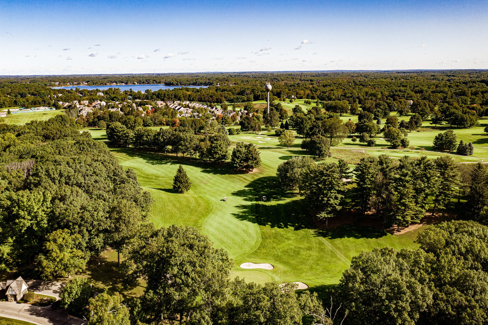 Aerial view of the oak pointe golf course